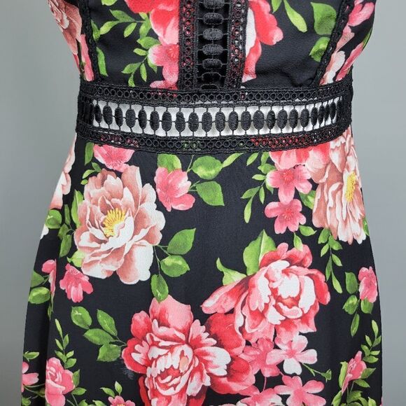 Disney Floral Sleeveless Dress. Black S#26 - Picture 6 of 15